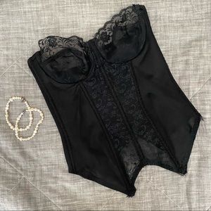 Vintage 34C Black Lacy Corset